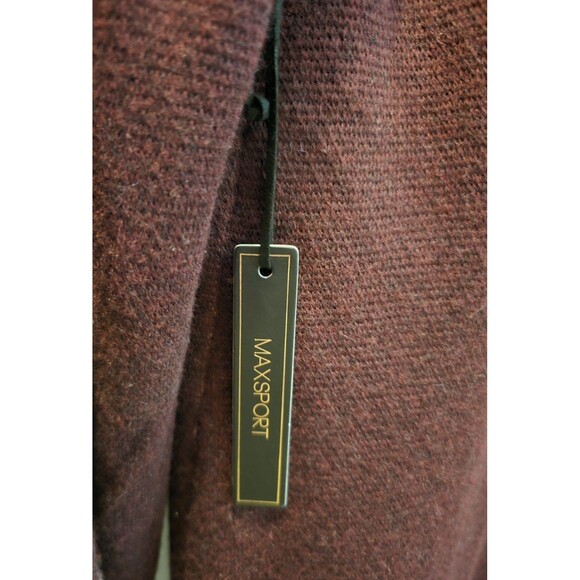 NWT MAXSPORT Hooded Cardigan Sweater Women's Burgundy Floral Sz M - Picture 7 of 8